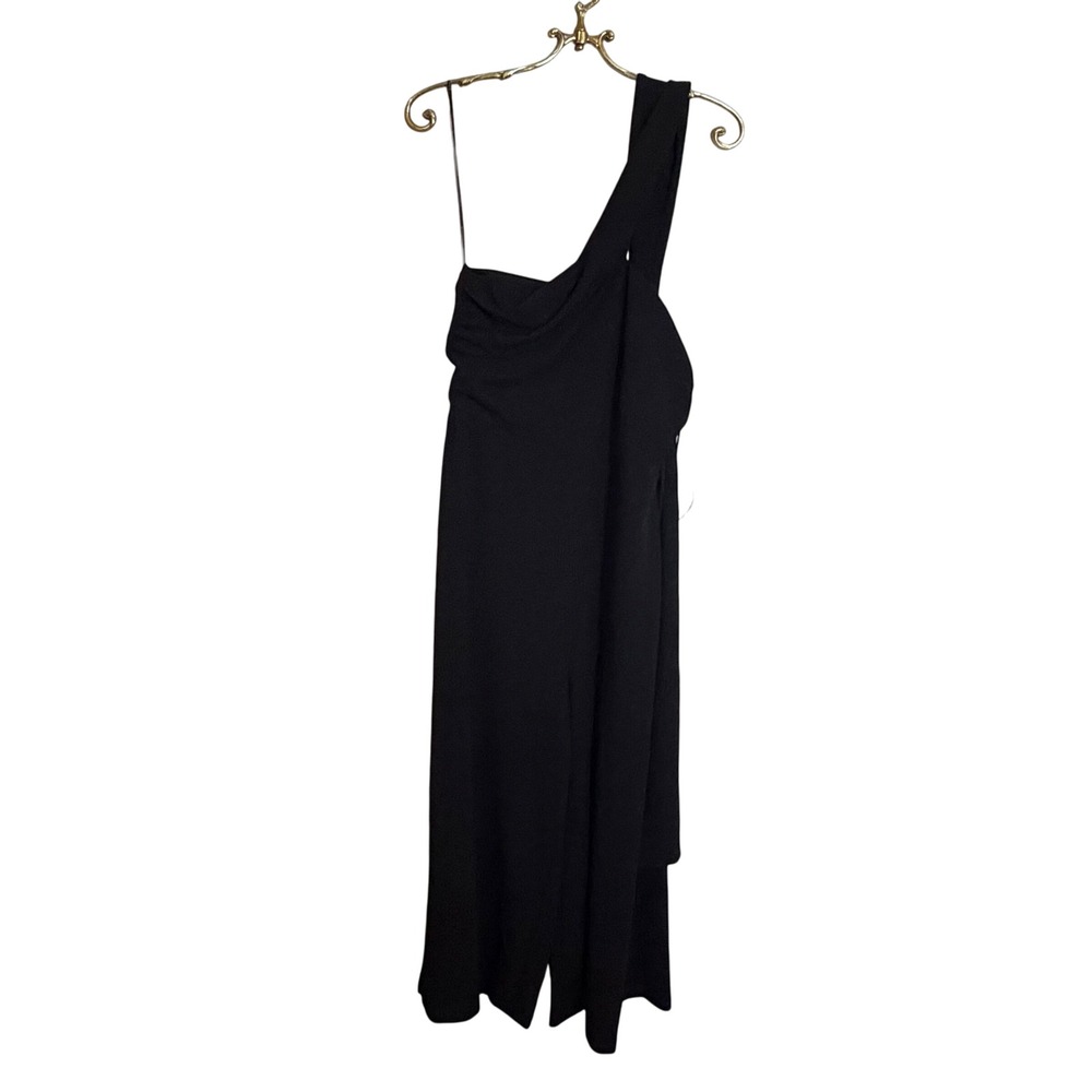 Symphony Plus Black One Shoulder‎ Ruched Jumpsuit Plus Size 1XL IXB1462AP